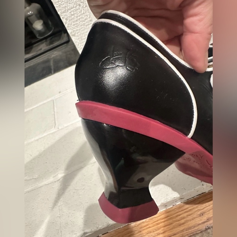 Liz Double Buckle Mary Jane Heel - Black and Pink - Picture 6 of 13